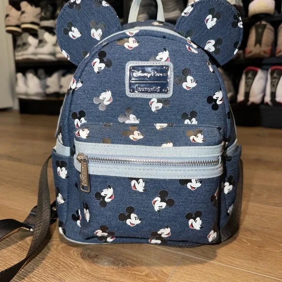 Loungefly Mickey Mouse Backpack and Wallet Set - Blue - Picture 2 of 2